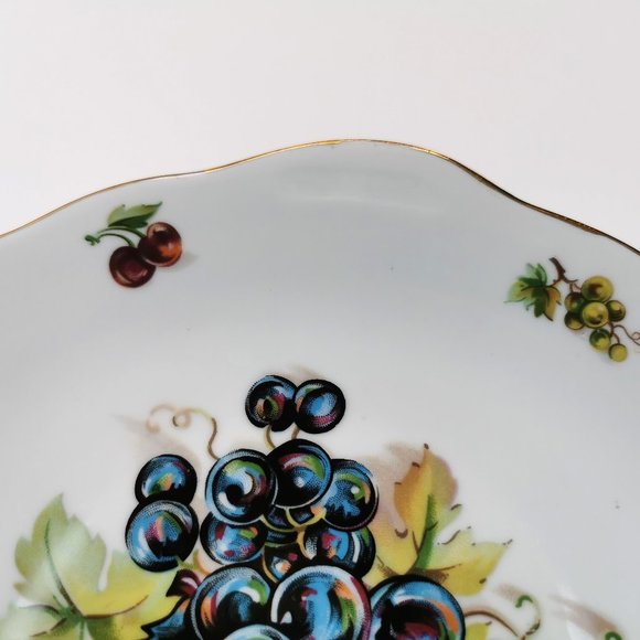Czech Bohemian China Grapes Vintage Serving Plate - Picture 4 of 9